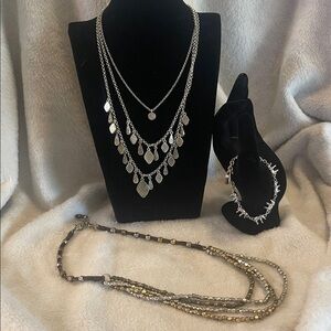 Lucky Brand Reversible Necklace & bracelet trio